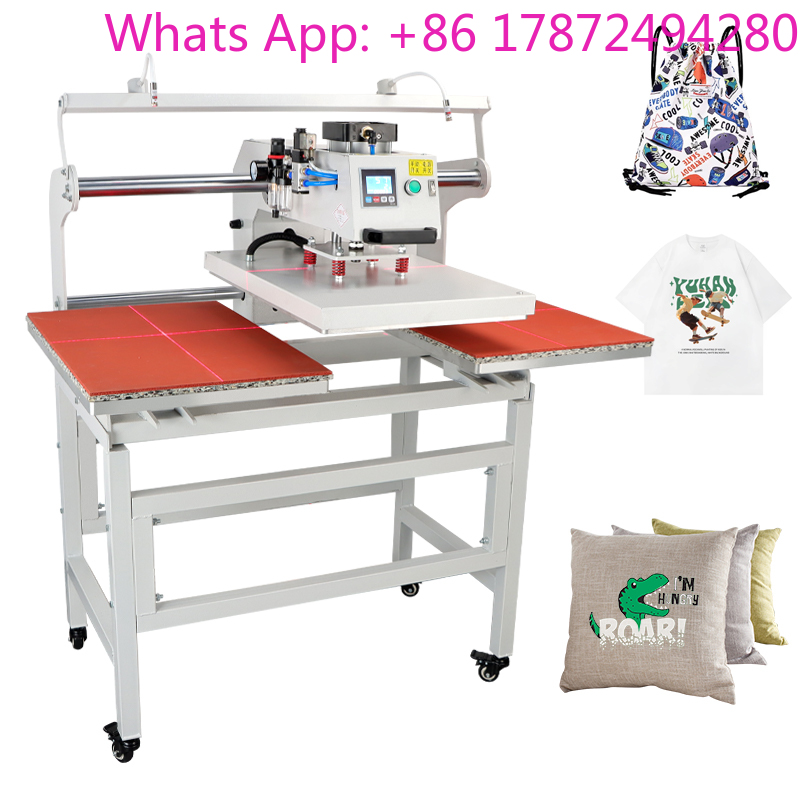 Commercial Printing Machine For Shirts - Dubbele elektrische schuifbare hete-stempelmachine voor het