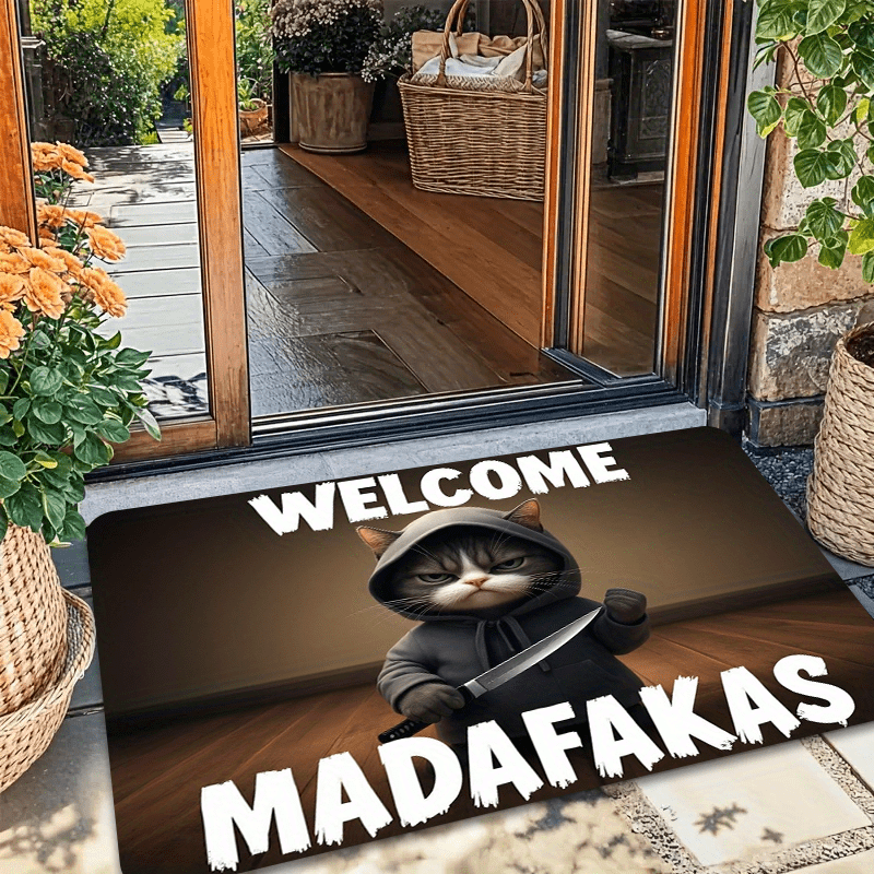 Grappige kat met mes grafische - Commercial Printing And Graphics recensie en prijs