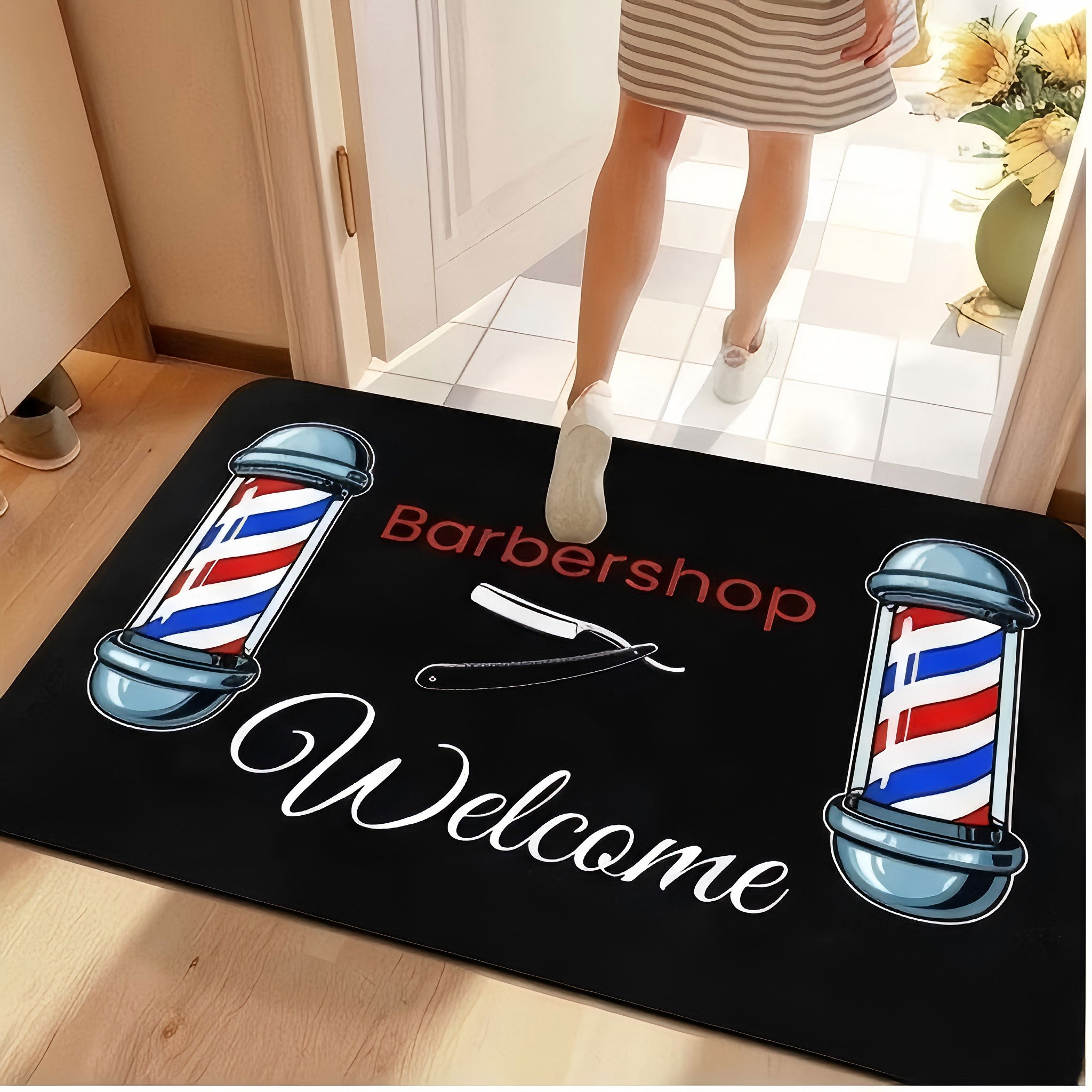 Barbershop pole welkomstmat me - Commercial Printing And Graphics recensie en prijs